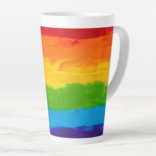 Rainbow Colors LGBT Pride Latte Tasse - Gay Lesbia (Rechte Ecke)