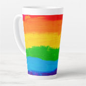 Rainbow Colors LGBT Pride Latte Tasse - Gay Lesbia (Linke Ecke)