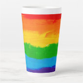 Rainbow Colors LGBT Pride Latte Tasse - Gay Lesbia (Vorderseite)