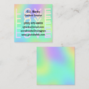 Rainbow Colors LIEBE Square Business Cards Quadratische Visitenkarte