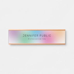 Rainbow Colors Modern Simple Template Rose Gold Türschild