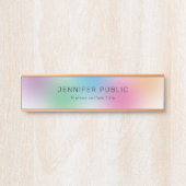 Rainbow Colors Modern Simple Template Rose Gold Türschild (Vorderseite )