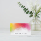 Rainbow Colors Moderne Abstrakte Elegant Visitenkarte (Stehend Vorderseite)