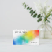 Rainbow Colors Moderne Abstrakte Kunst Trendy Visitenkarte (Stehend Vorderseite)