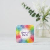 Rainbow Colors Moderne elegante Template Trendy Quadratische Visitenkarte (Stehend Vorderseite)
