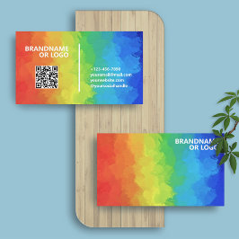 Rainbow Colors | Modernes Editierbares QR-Code LGB Visitenkarte