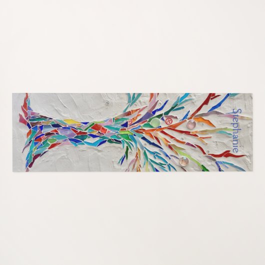 Rainbow Colors Mosaik Tree of Life Yogamatte (Rückseite (Horizontal))