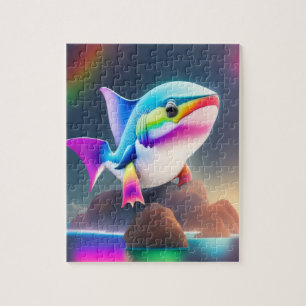 Rainbow Colors Niedlich Big Shark Puzzle