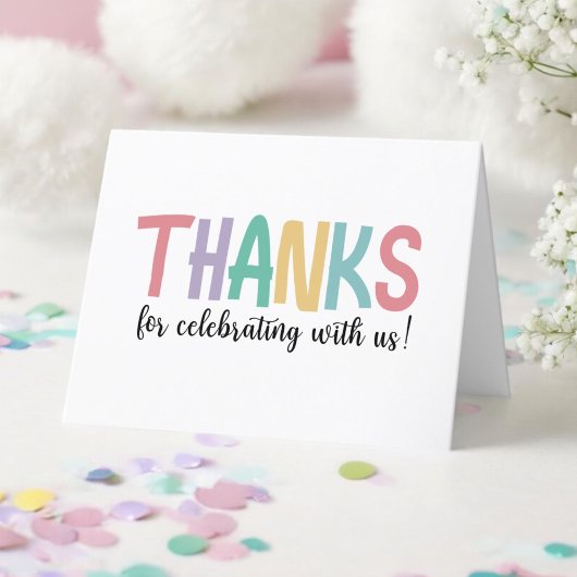 Rainbow Colors Niedlich Danke für die Feier mit un