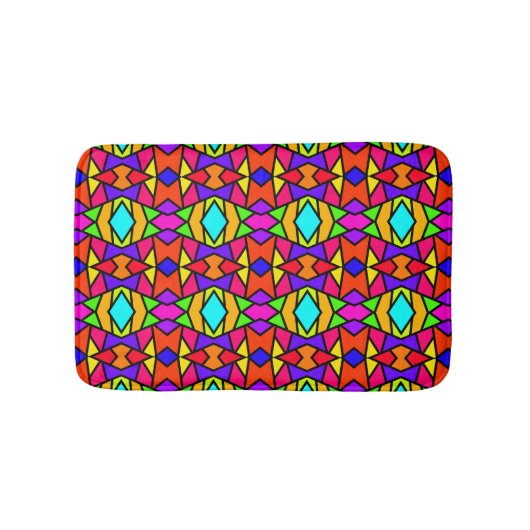 Rainbow Colors Patchwork Geometrisches Wiederholmu Badematte (Vorderseite)