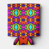 Rainbow Colors Patchwork Geometrisches Wiederholmu Dosenkühler (Vorderseite)