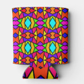 Rainbow Colors Patchwork Geometrisches Wiederholmu Dosenkühler (Rückseite)