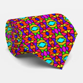 Rainbow Colors Patchwork Geometrisches Wiederholmu Krawatte (Gerollt)
