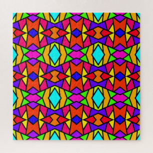 Rainbow Colors Patchwork Geometrisches Wiederholmu Puzzle
