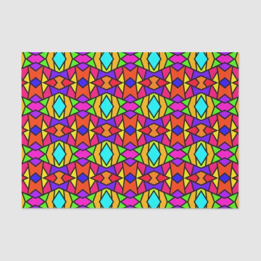 Rainbow Colors Patchwork Geometrisches Wiederholmu Seidenpapier (Vorderseite)