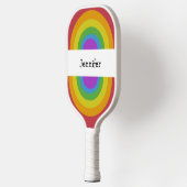 Rainbow Colors Personalisiert Pickleball Schläger (Links)