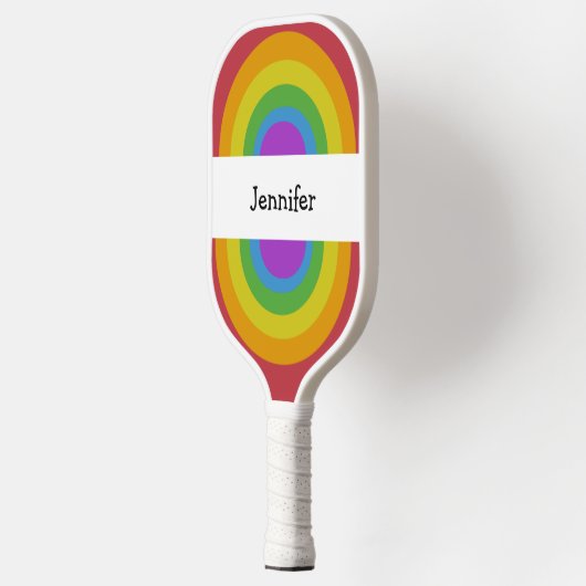 Rainbow Colors Personalisiert Pickleball Schläger (Links)