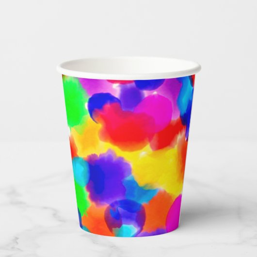 Rainbow Colors Personalisiertes Party Pappbecher (Rückseite)