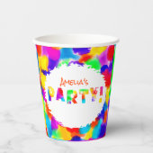 Rainbow Colors Personalisiertes Party Pappbecher (Vorderseite)