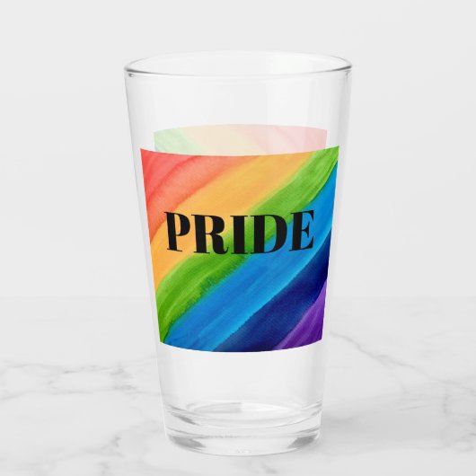 Rainbow Colors Pride Glass Cup Glas (Rückseite)