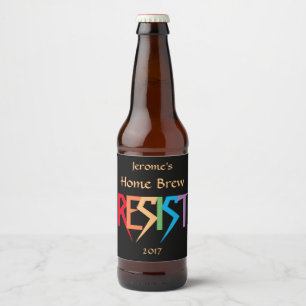 Rainbow Colors Resist Beer Label Bierflaschenetikett