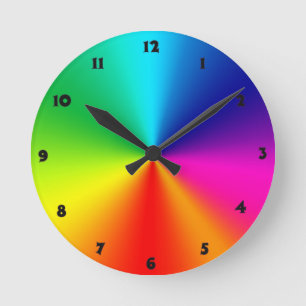 Rainbow Colors Runde Wanduhr