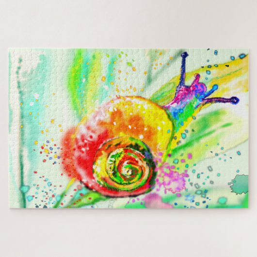 Rainbow Colors Snail Jigsaw Puzzle - Malerei (Horizontal)
