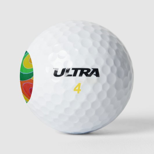 Rainbow Colors Spirals Golf Balls Golfball (Logo)