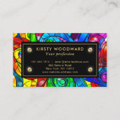 Rainbow Colors Stached Glass Pattern Visitenkarte (Rückseite)