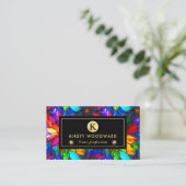 Rainbow Colors Stached Glass Pattern Visitenkarte (Stehend Vorderseite)