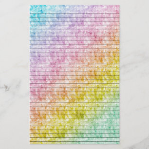 Rainbow Colors Stationierung mit/ Optionale Linien Briefpapier