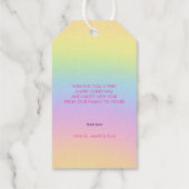 Rainbow Colors Typografie Frohe Weihnachten Gold Geschenkanhänger (Rückseite)