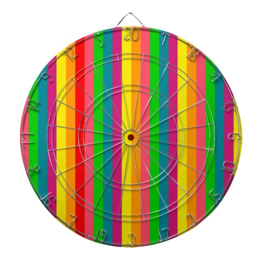 Rainbow Colors Vertical Stripes Style Dartscheibe (vorne)