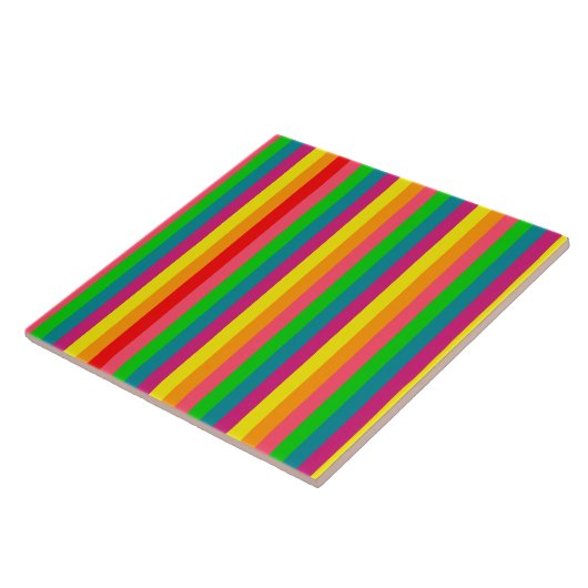 Rainbow Colors Vertical Stripes Style Fliese (Seite)