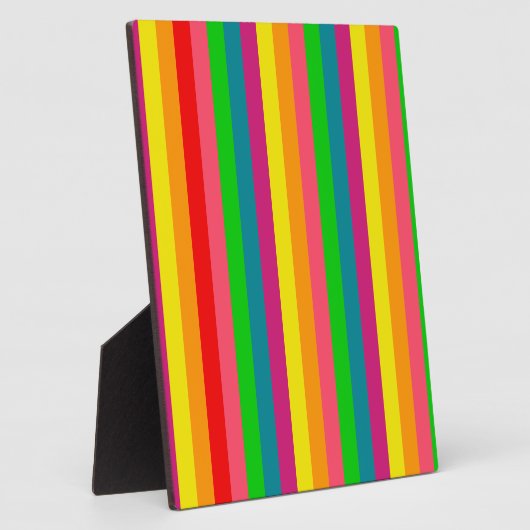 Rainbow Colors Vertical Stripes Style Fotoplatte (Seite)