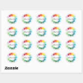 Rainbow Colors Vielen Dank Hand Script farbenfroh Runder Aufkleber (Blatt)