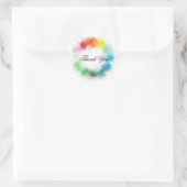 Rainbow Colors Vielen Dank Hand Script farbenfroh Runder Aufkleber (Tasche)