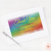 Rainbow Colors Vielen Dank Handgeschriebene Textvo Rechteckiger Aufkleber (Umschlag)