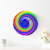 Rainbow Colors wall Clock Große Wanduhr (Zuhause)