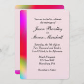 Rainbow Colors Wedding Gay Interest Einladung (Vorne/Hinten)
