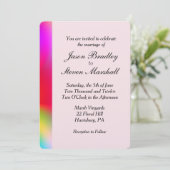 Rainbow Colors Wedding Gay Interest Einladung (Stehend Vorderseite)