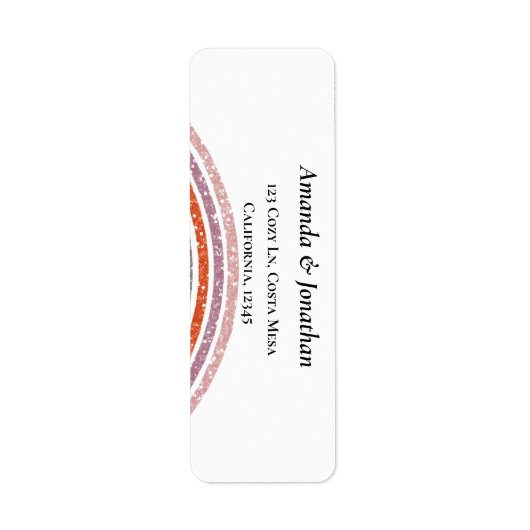 Rainbow Colors Wedding Rücksendeadressen-Aufkleber (Vorne)