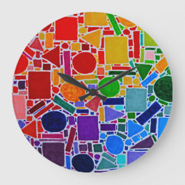 Rainbow Colour Chart Mosaic Abstract Art Große Wanduhr