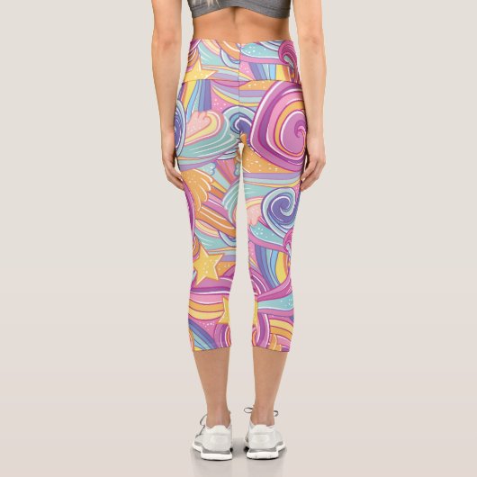 Rainbow Comet: Magical Dreamy Sky. Capri Leggings (Rückseite)