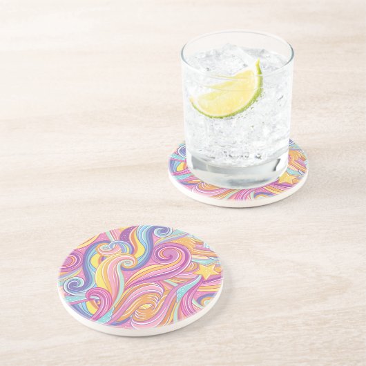 Rainbow Comet: Magical Dreamy Sky. Getränkeuntersetzer (Seite)