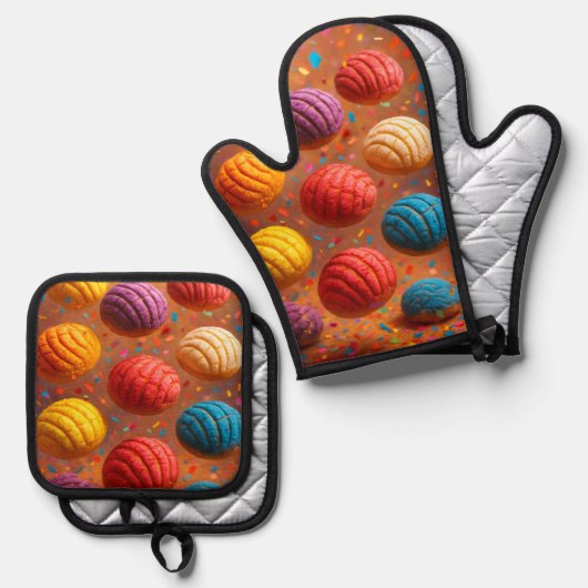 Rainbow conchas ofenhandschuh & Topflappen-Set (Vorderseite/Rückseite)