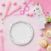 Rainbow Confetti Aquarelltöne Papiertafel Pappteller (Party)