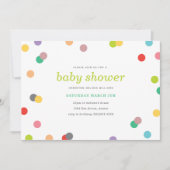 Rainbow Confetti Baby Showeinladung Einladung (Vorderseite)