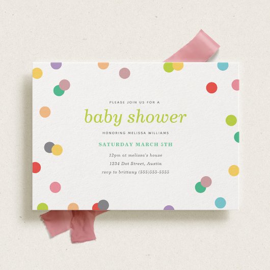 Rainbow Confetti Baby Showeinladung Einladung