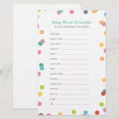 Rainbow Confetti Baby Word Scramble Game (Vorne/Hinten)